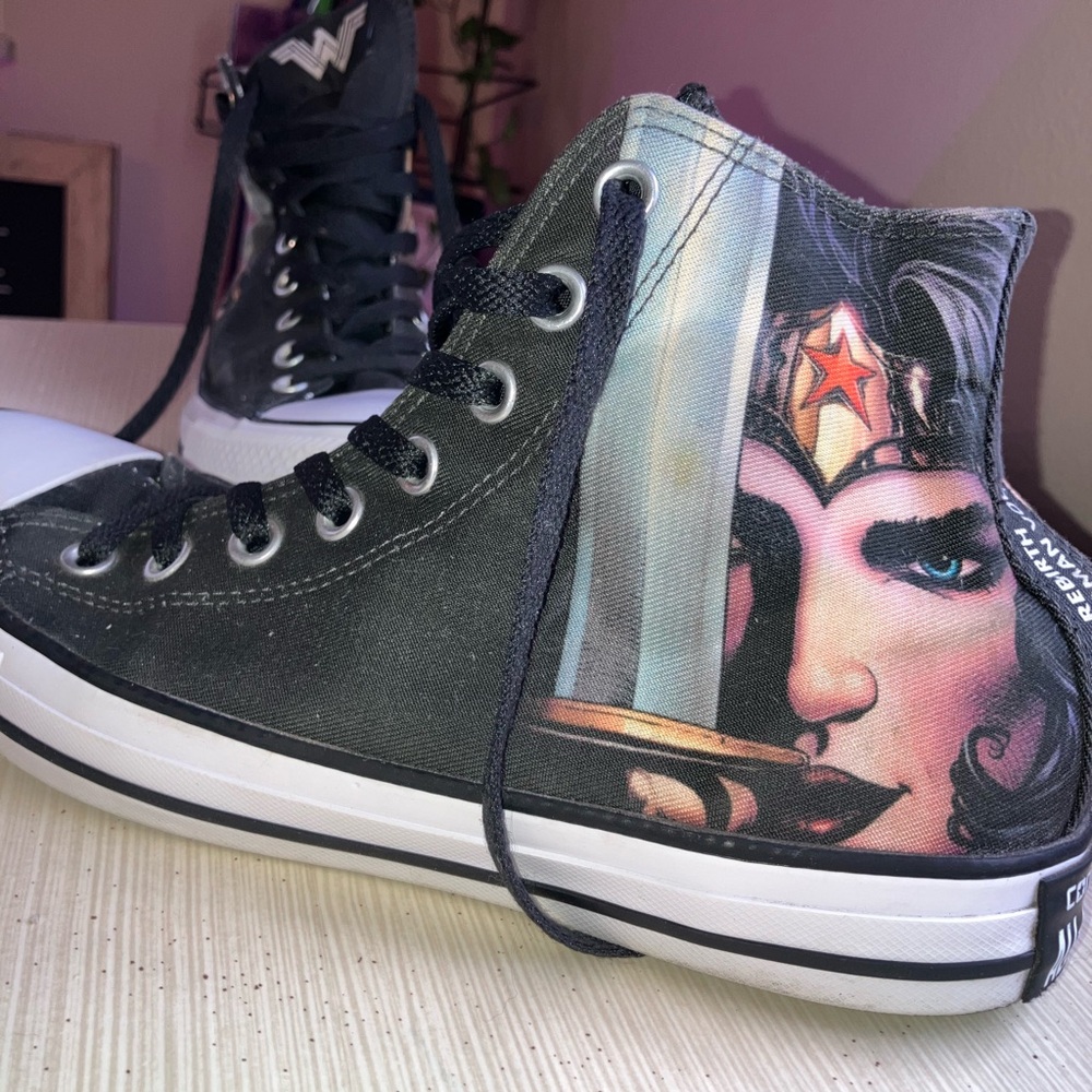 Converse Women's Black Wonder Woman High-Top Sneakers